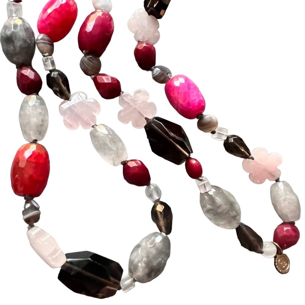 Sara Blaine Polished Stones Long Necklace & Earrings Set